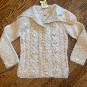 Vintage Free People Cream Cardigan Sweater NWT